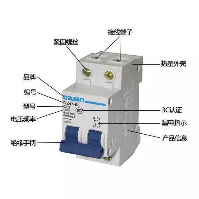 一分钟学习空气开关(断路器)的结构和原理,附带接线图!
